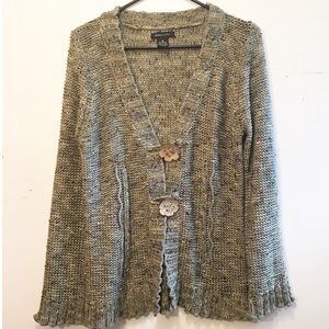 BCBG Maxazria Green Tweed Sweater